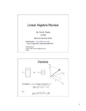 Linear Algebra Review Vectors