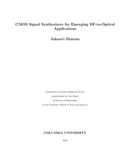 CMOS Signal Synthesizers for Emerging RF-To-Optical Applications Jahnavi Sharma