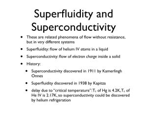 Superfluidity and Superconductivity
