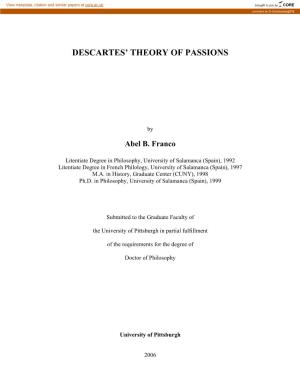 Descartes' Theory of Passions