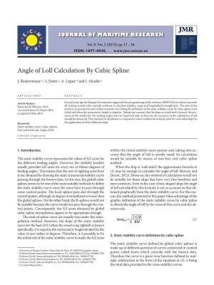 Angle of Loll Calculation by Cubic Spline