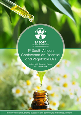 1St South African Conference on Essential and Vegetable Oils
