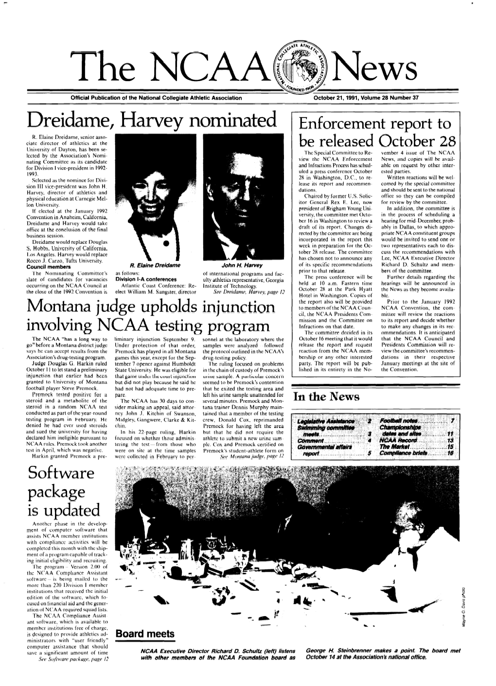 October 21,1991, Volume 28 Number 37 Dreidame, Harvey Nominated Enforcement Report to R