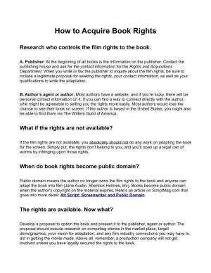 How to Acquire Book Rights