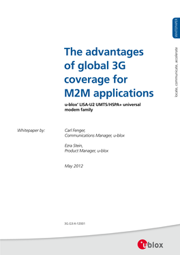 The Advantages of Global 3G Coverage for M2M Applications