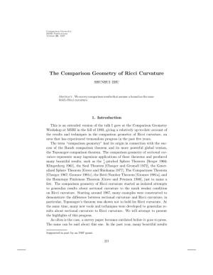 The Comparison Geometry of Ricci Curvature