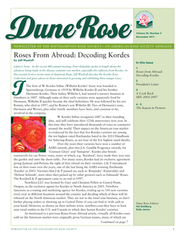 Roses from Abroad: Decoding Kordes