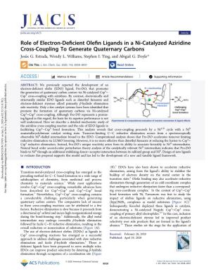 Role of Electron-Deficient Olefin Ligands in a Ni-Catalyzed Aziridine