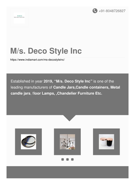 M/S. Deco Style Inc