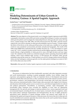 Modeling Determinants of Urban Growth in Conakry, Guinea: a Spatial Logistic Approach
