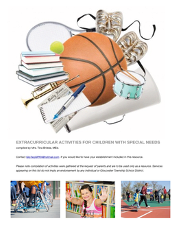 EXTRACURRICULAR ACTIVITIES for CHILDREN with SPECIAL NEEDS Compiled by Mrs