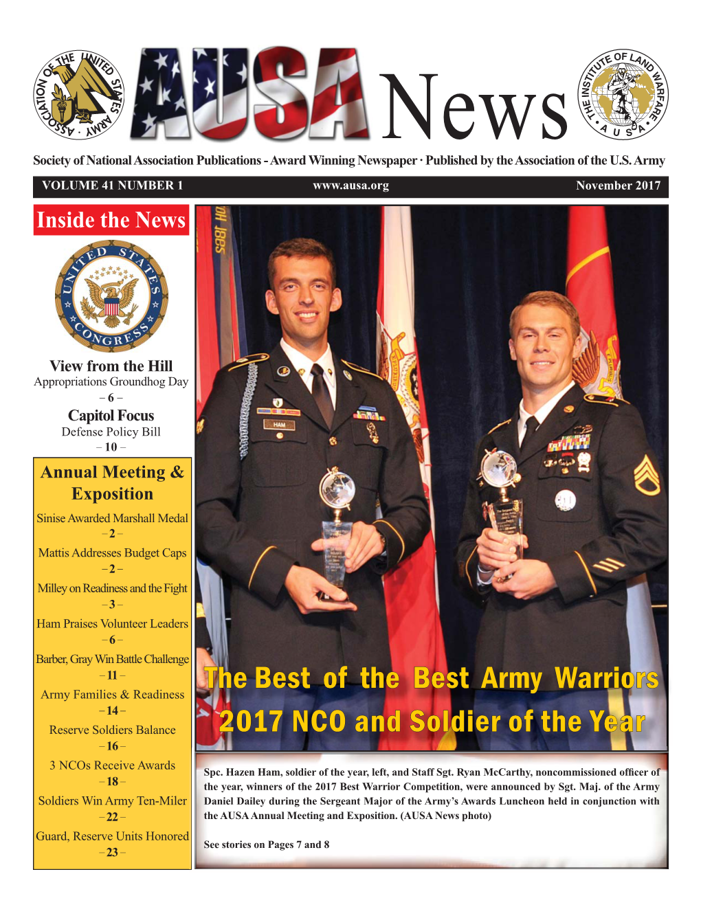 The Best of the Best Army Warriors 2017 NCO and Soldier of the Year