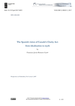 The Spanish Vision of Canada's Clarity