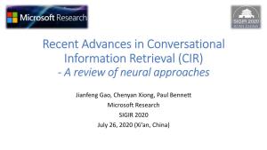Neural Approaches to Conversational Information Retrieval (The Information Retrieval Series)