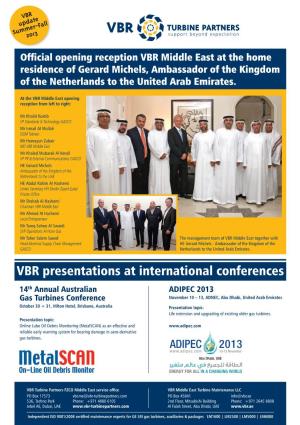 VBR Presentations at International Conferences