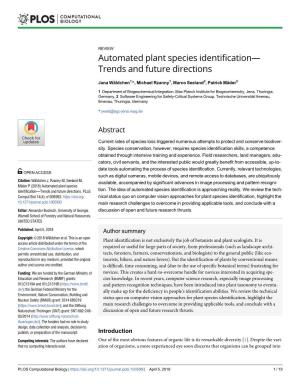 Automated Plant Species Identification— Trends and Future Directions