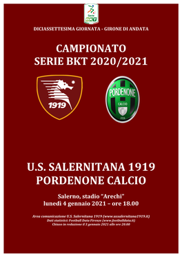 U.S. Salernitana 1919 Pordenone Calcio
