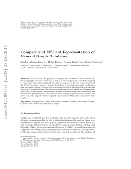 Compact and Efficient Representation of General Graph Databases