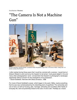 "The Camera Is Not a Machine Gun"