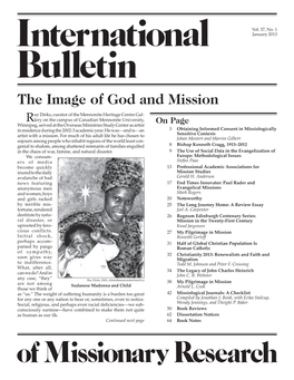 International Bulletin of Missionary Research, Vol 37, No. 1