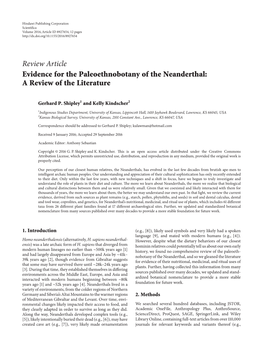 Evidence for the Paleoethnobotany of the Neanderthal: a Review of the Literature