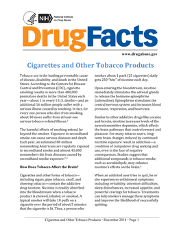 Drug Facts Cigarettes and Other Tobacco Products