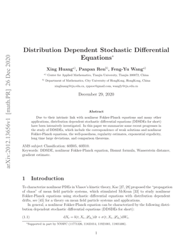 Distribution Dependent Stochastic Differential Equations