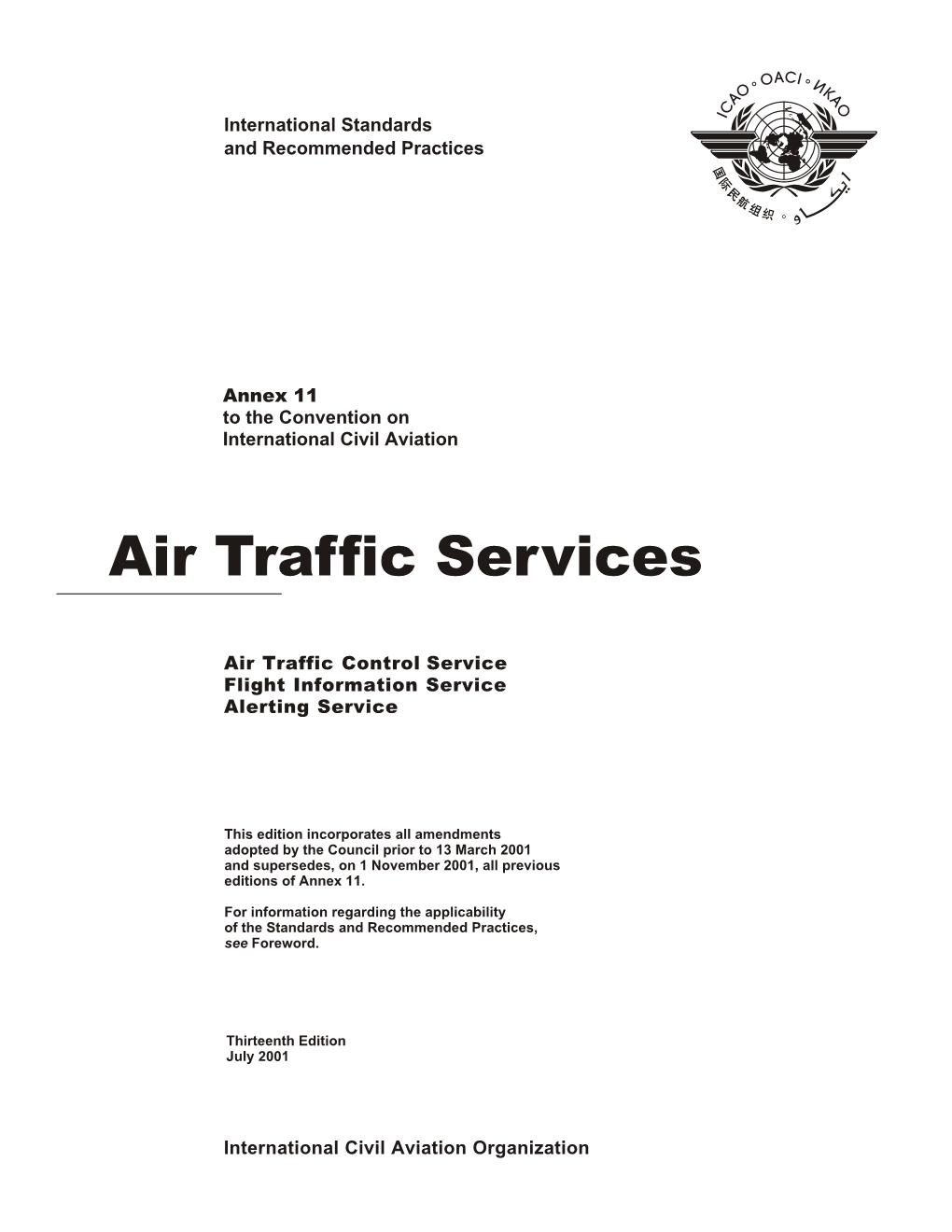 ICAO Annex 11 – Air Traffic Services