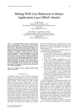 Mining Web User Behaviors to Detect Application Layer Ddos Attacks
