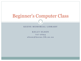 Beginner's Computer Class