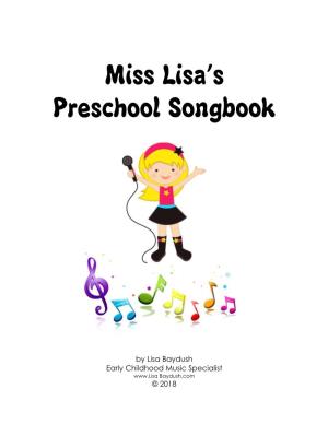 Miss Lisa's Preschool Songbook