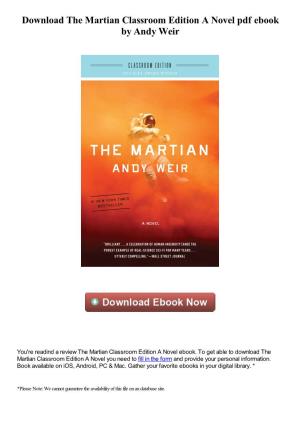 Download the Martian Classroom Edition a Novel Pdf Ebook by Andy Weir
