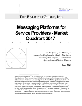 Messaging Platforms for Service Providers - Market Quadrant 2017 ∗