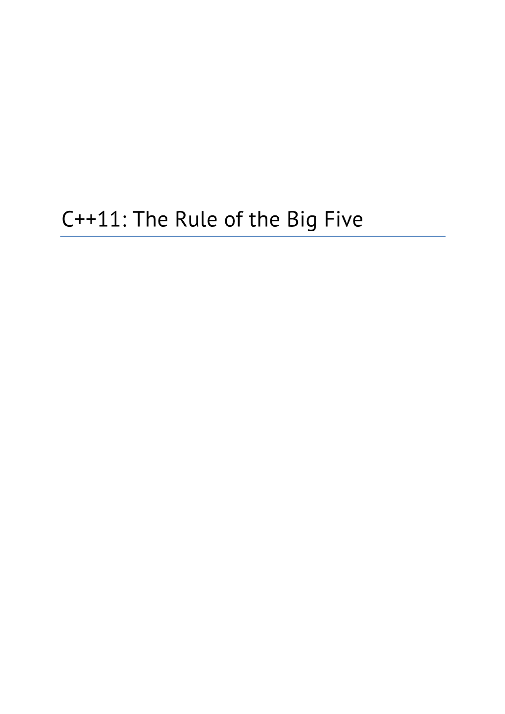 The Rule of the Big Five