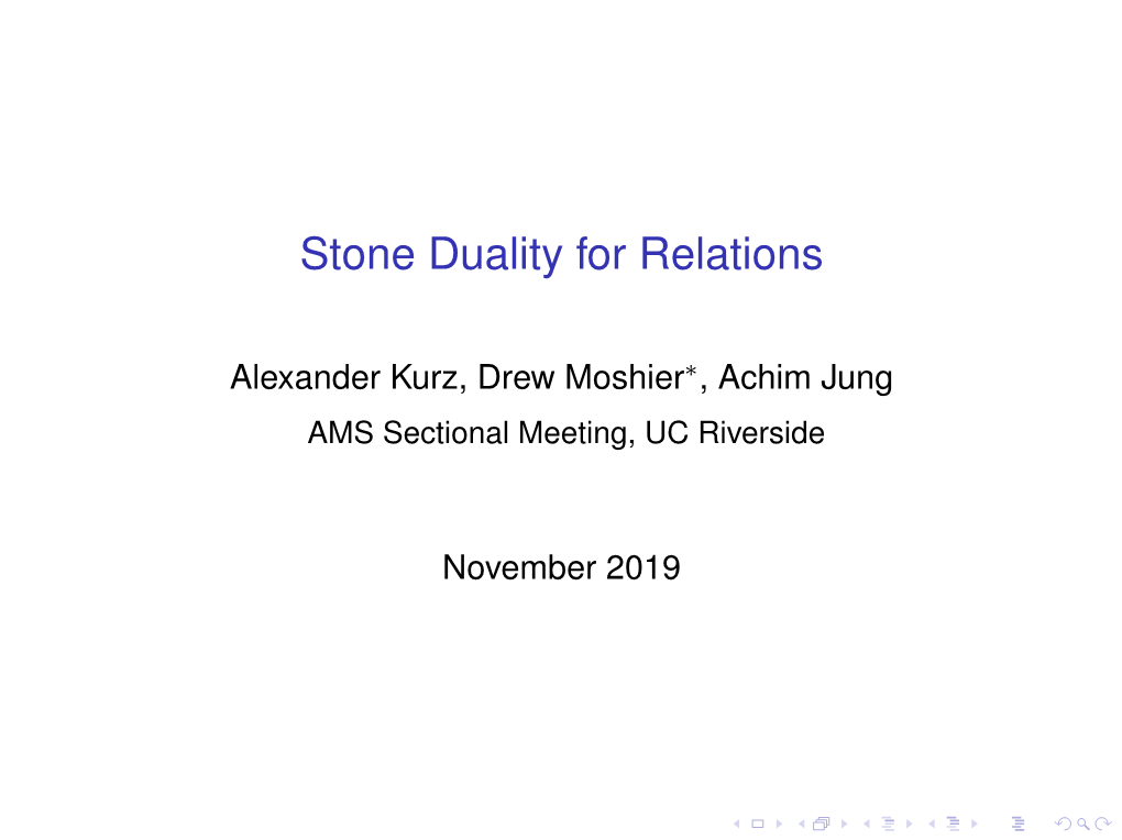 Stone Duality for Relations