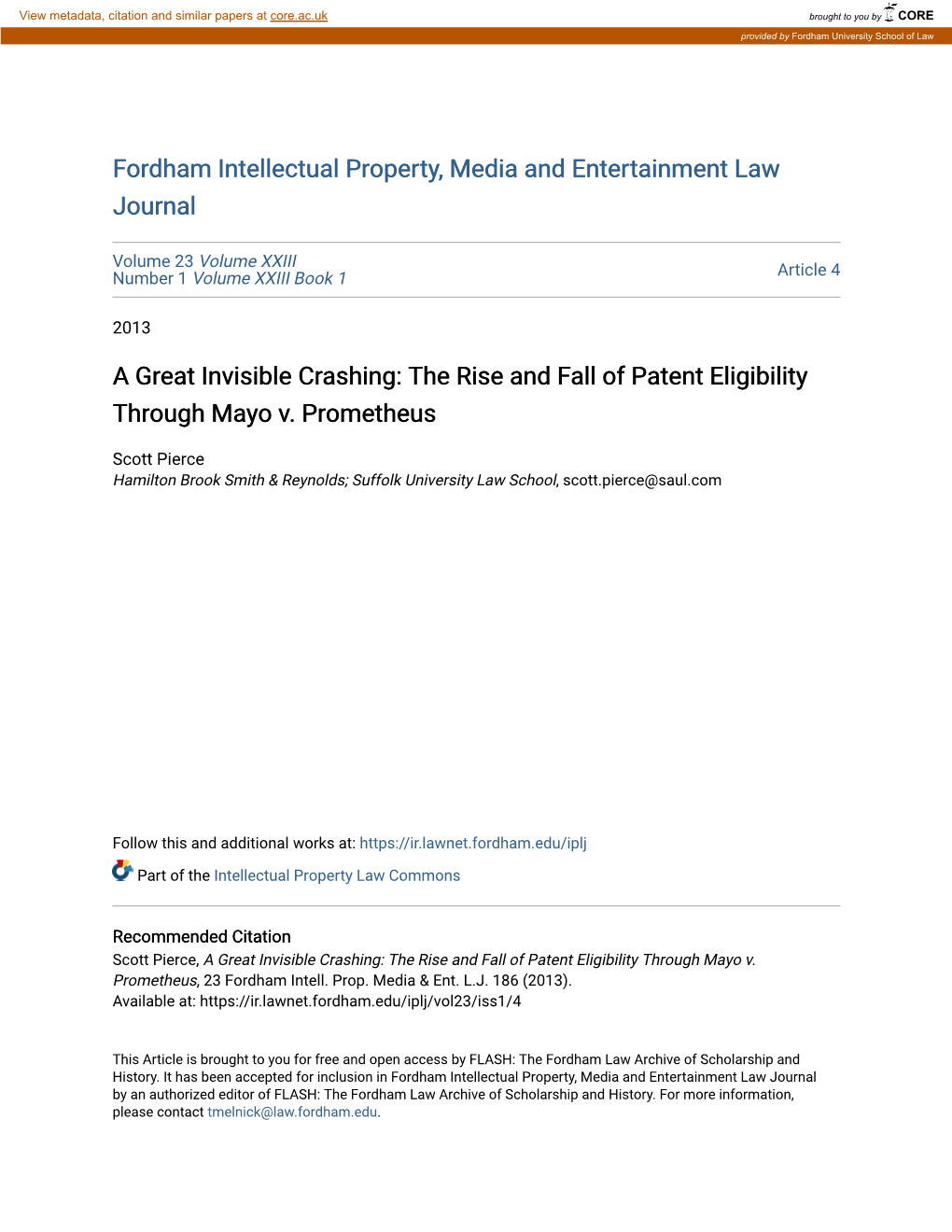 The Rise and Fall of Patent Eligibility Through Mayo V. Prometheus