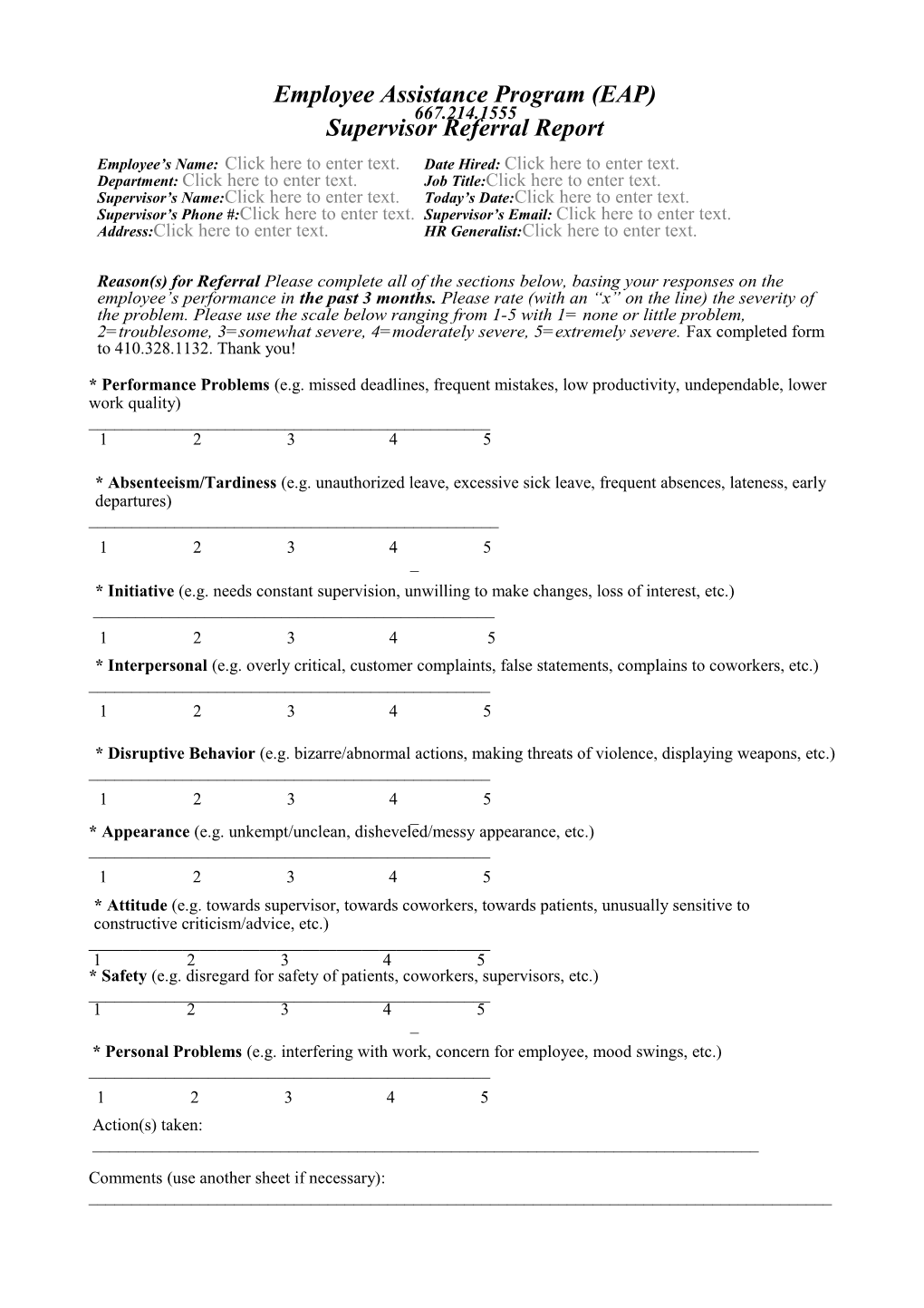 Supervisor Referral Report