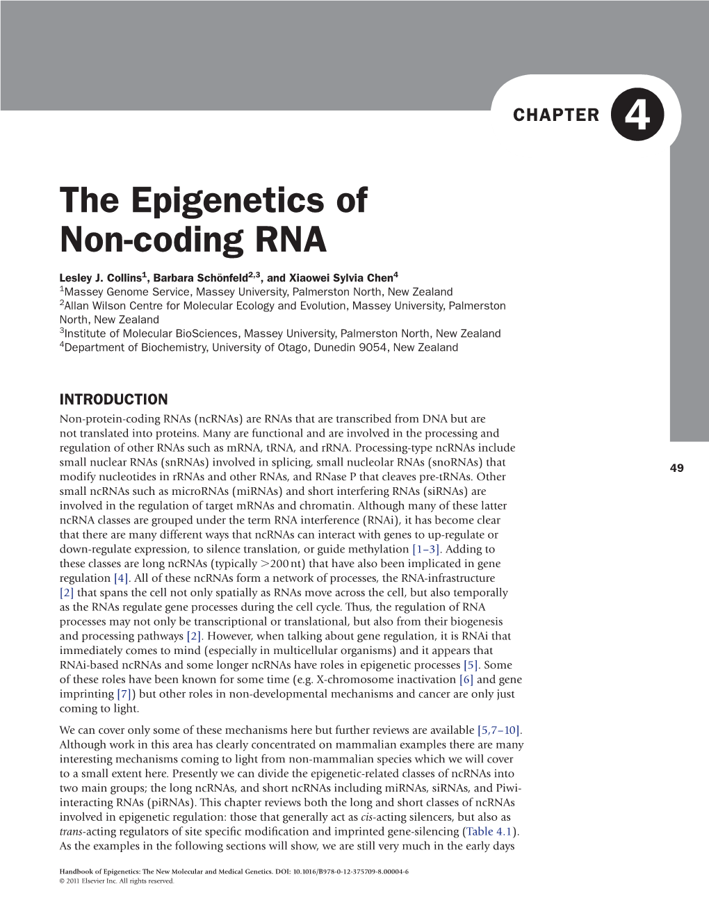 The Epigenetics of Non-Coding RNA