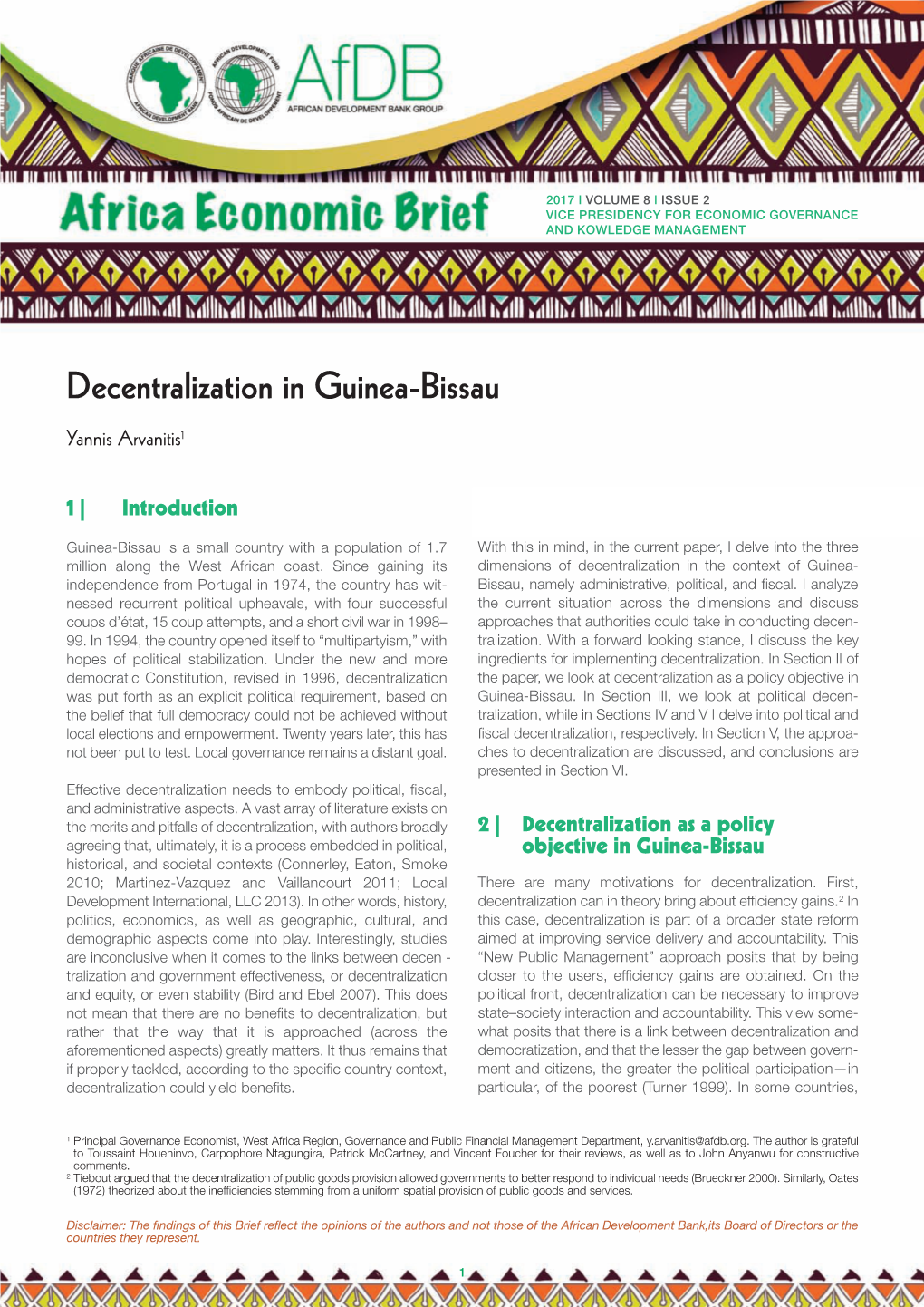 Decentralization in Guinea-Bissau