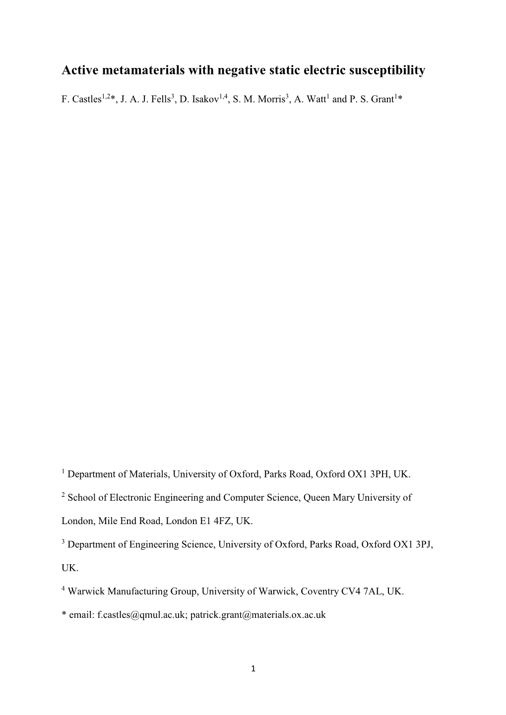 Active Metamaterials with Negative Static Electric Susceptibility