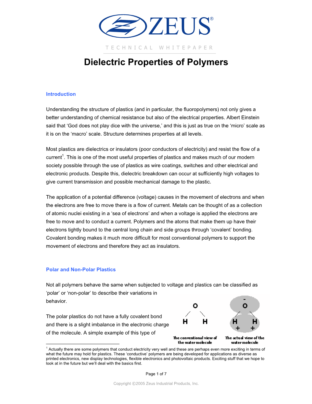 Dielectric Properties of Polymers