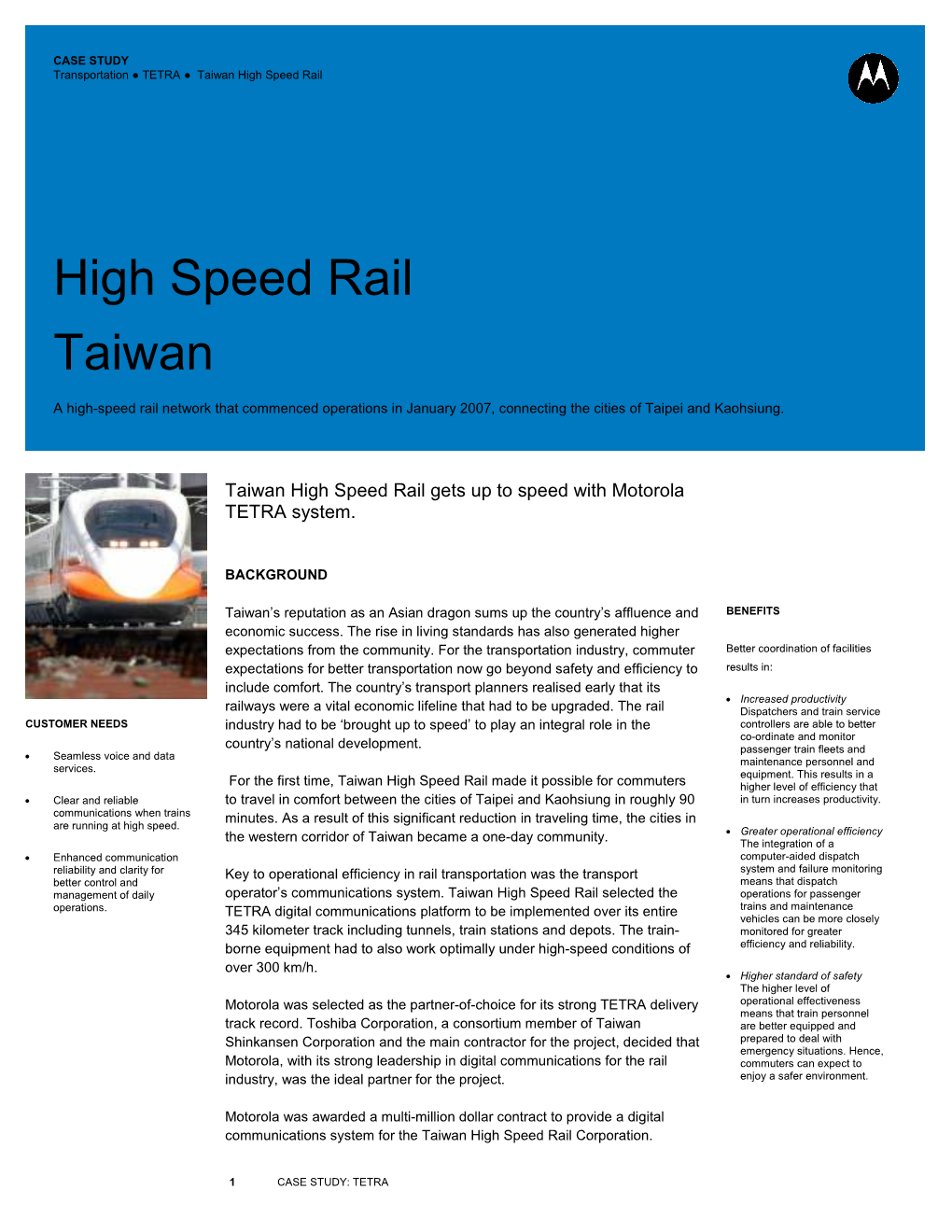 High Speed Rail Taiwan