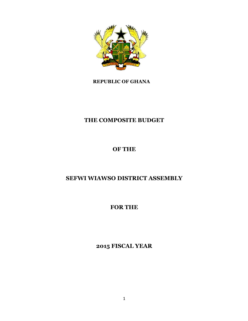 The Composite Budget of the Sefwi Wiawso District