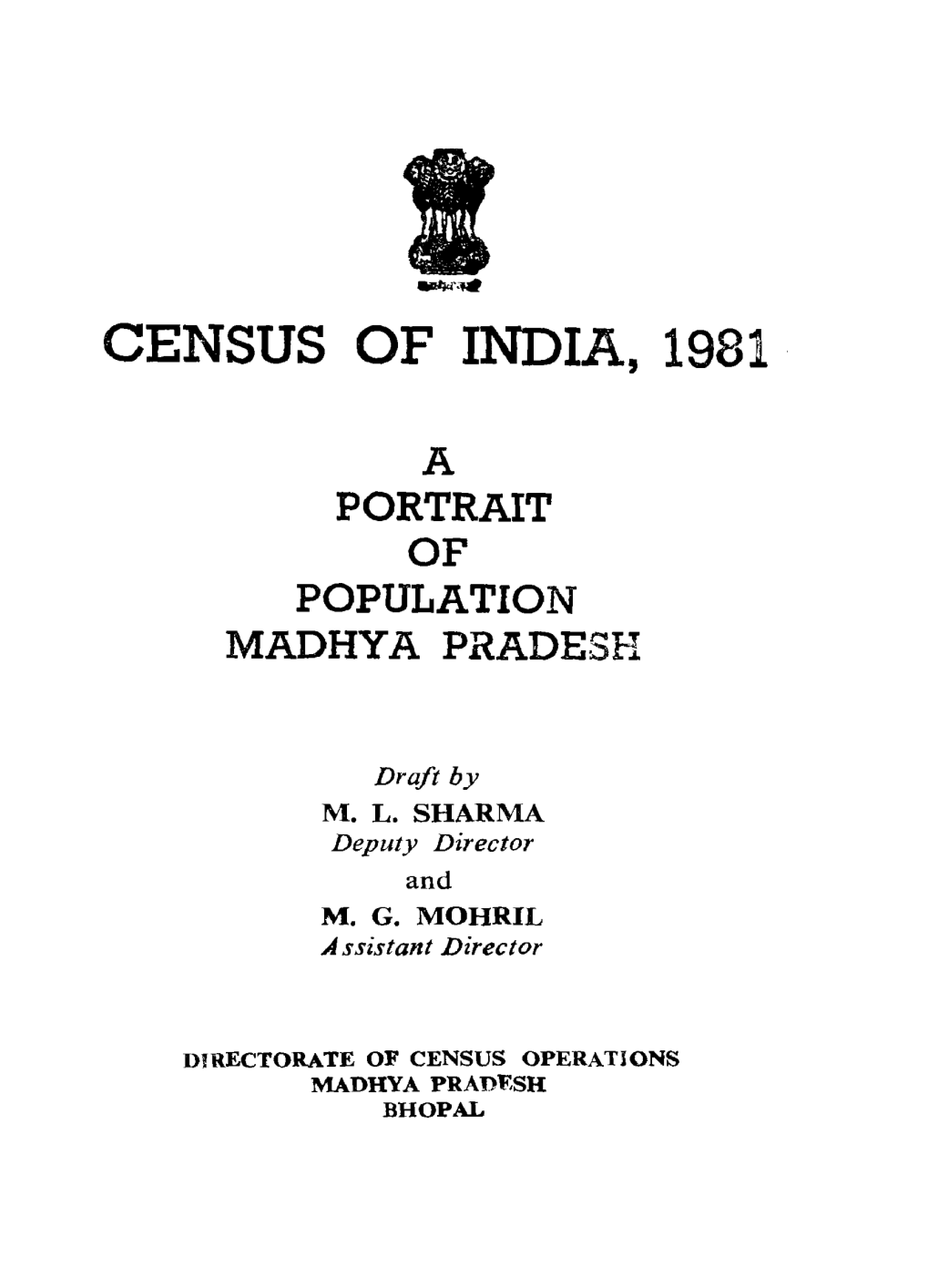 Portrait of Population Madhya Pradesh