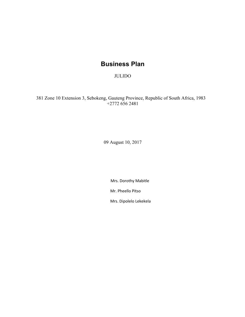 Business Plan Template s2