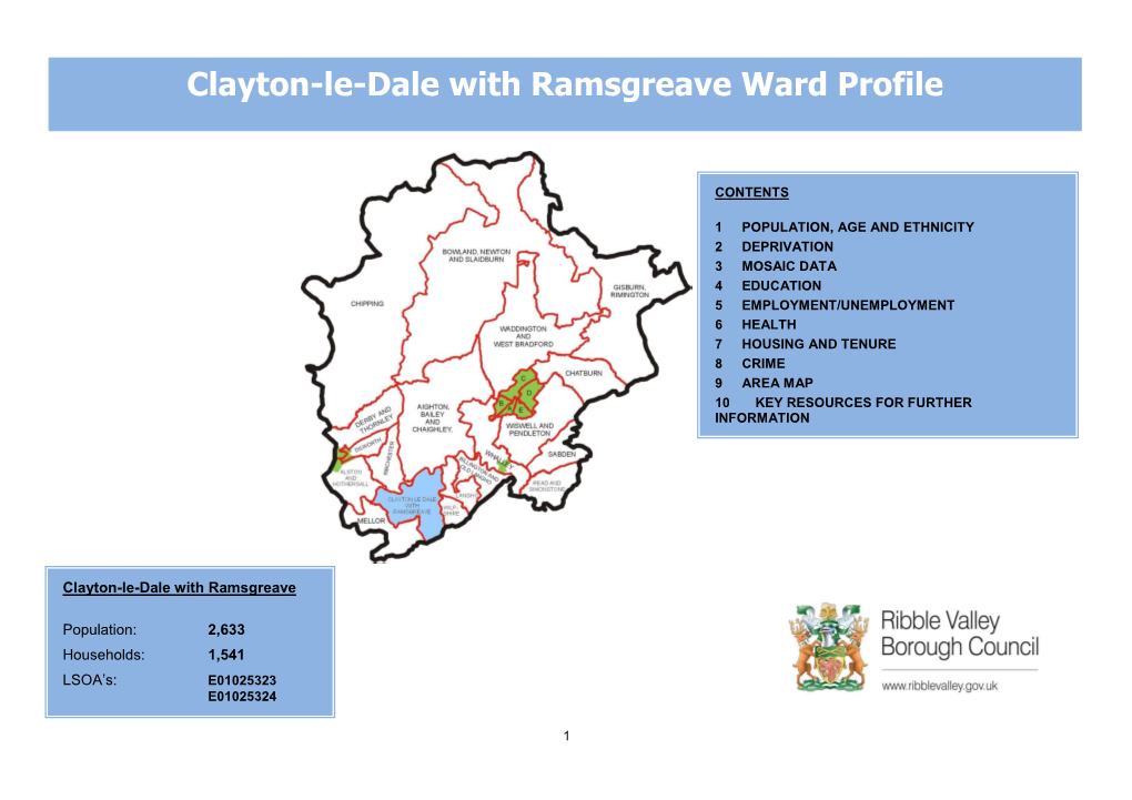 Clayton-Le-Dale with Ramsgreave Ward Profile