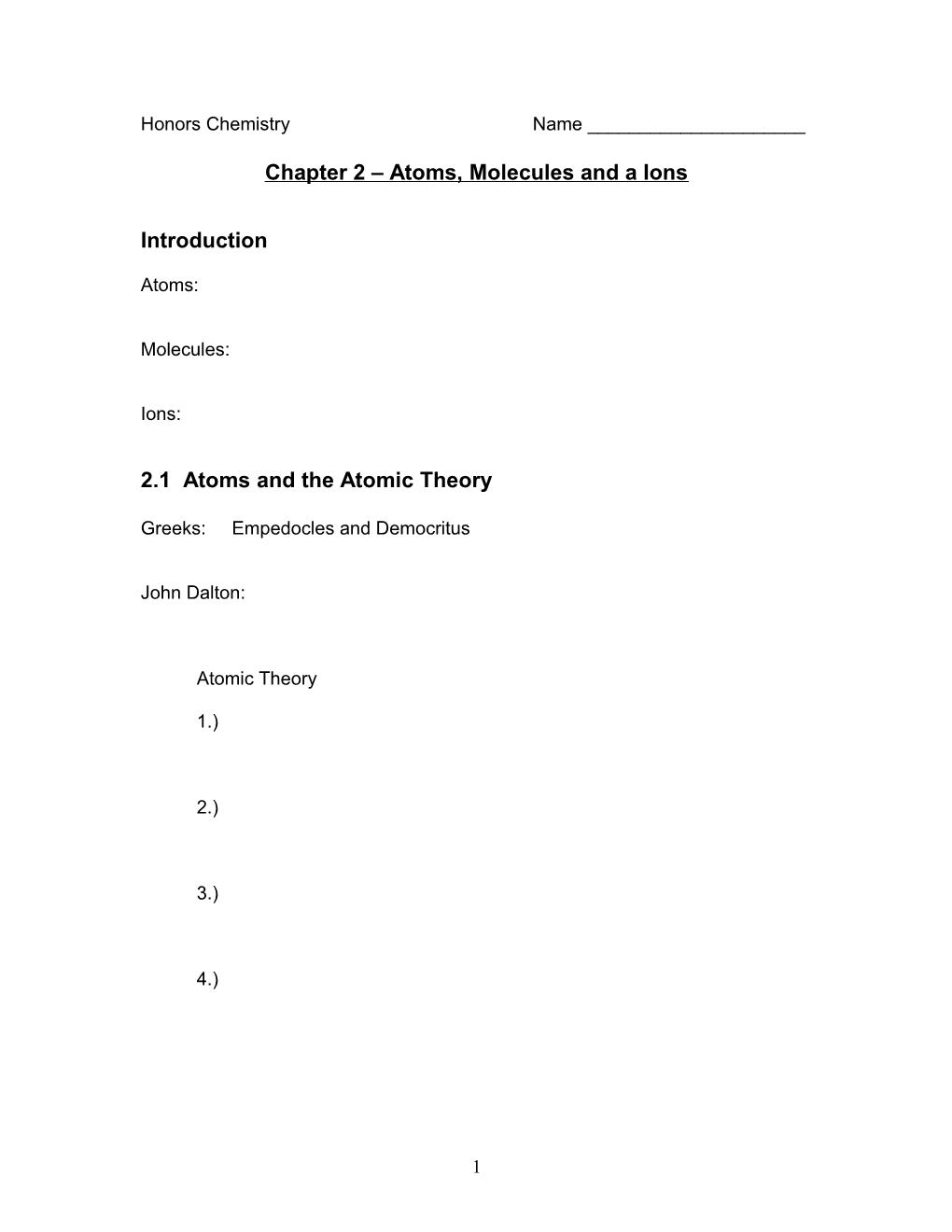 Chapter 1 Chemistry: Matter and Measurement