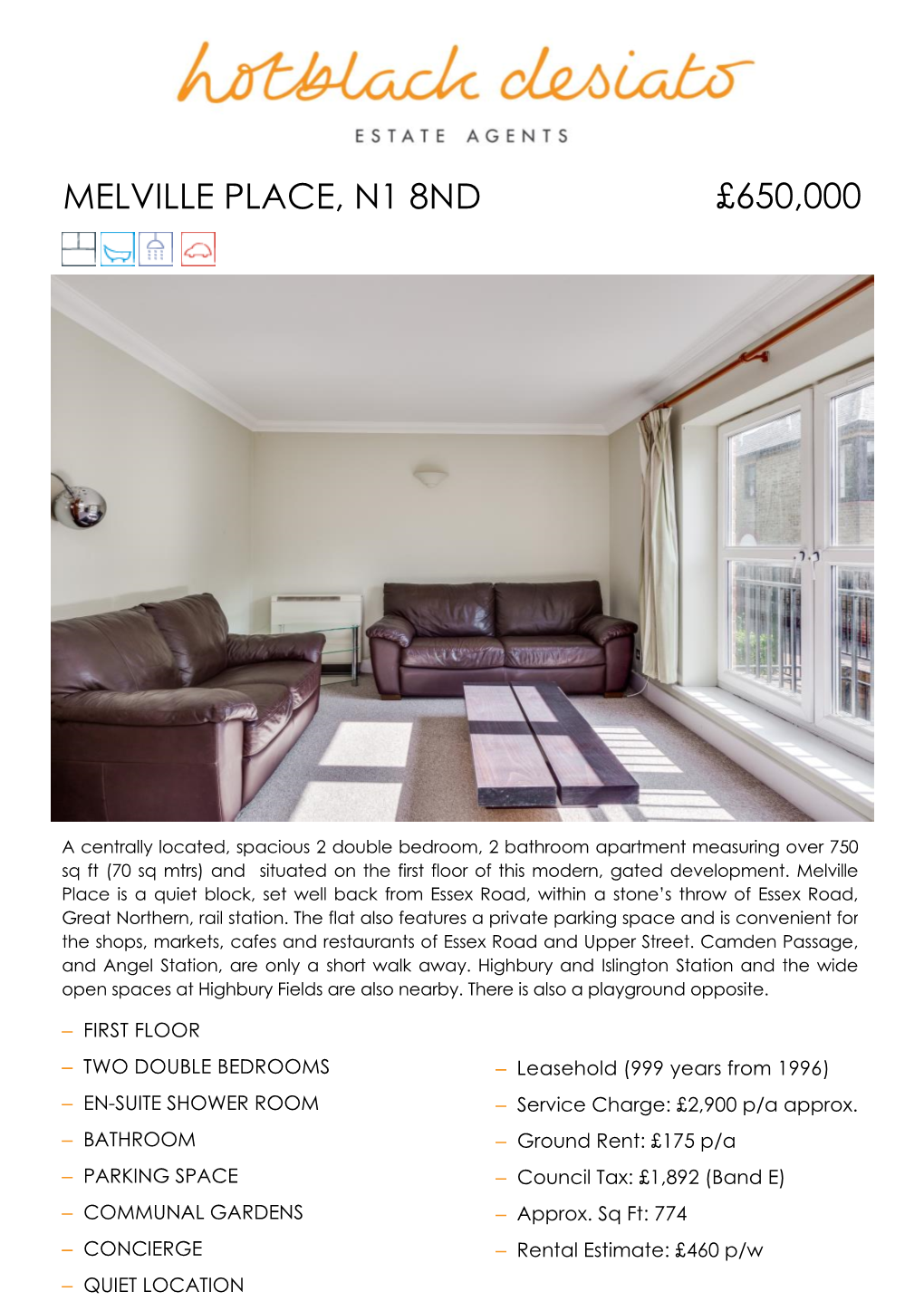 £650,000 Melville Place, N1