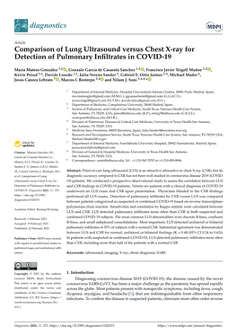 Comparison of Lung Ultrasound Versus Chest X-Ray for Detection of Pulmonary Inﬁltrates in COVID-19