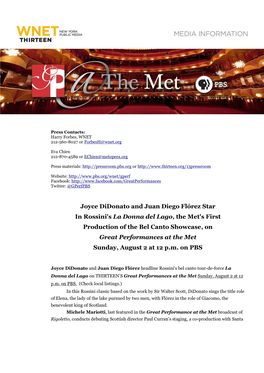 La Donna Del Lago , the Met's First Production of the Bel Canto Showcase, on Great Performances at the Met